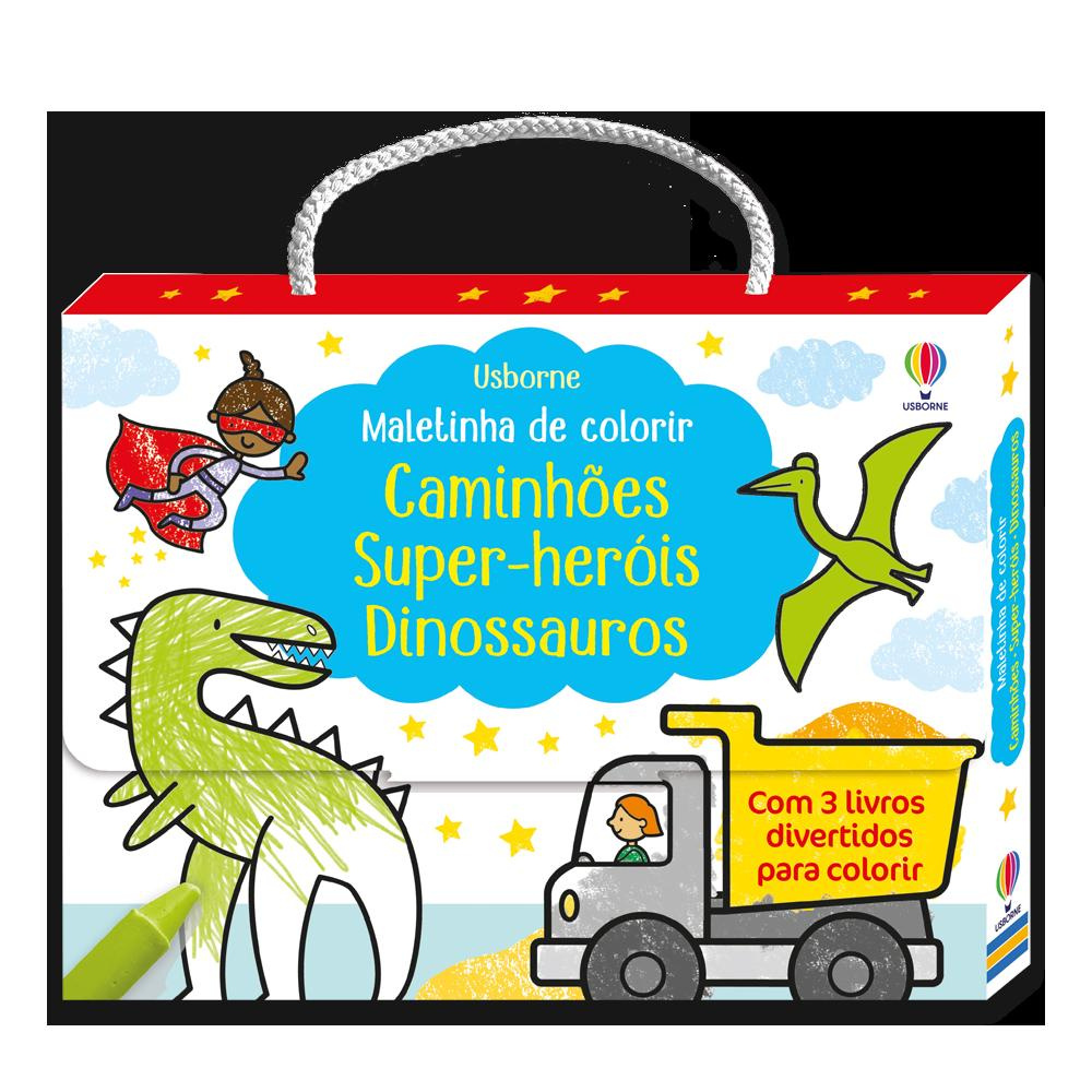 Caminhões, Super Heróis Dinossauros: Maletinha De Colorir