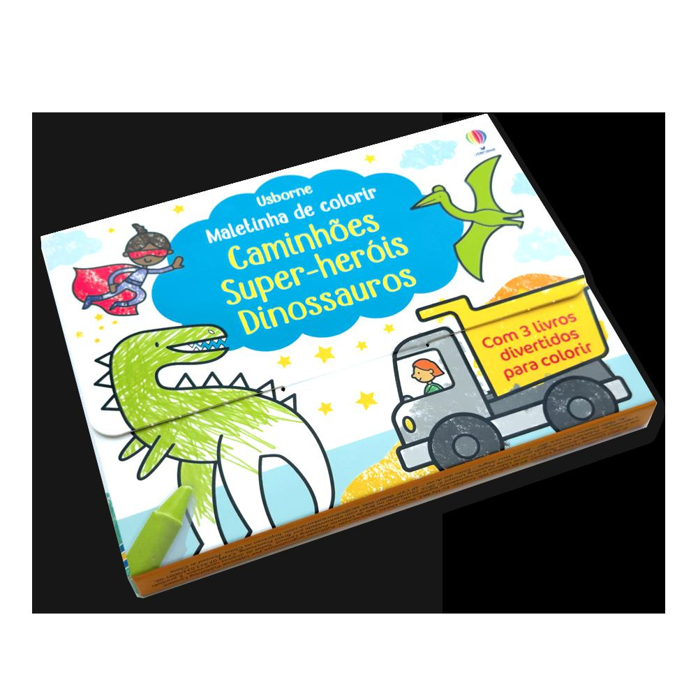 Caminhões, Super Heróis Dinossauros: Maletinha De Colorir