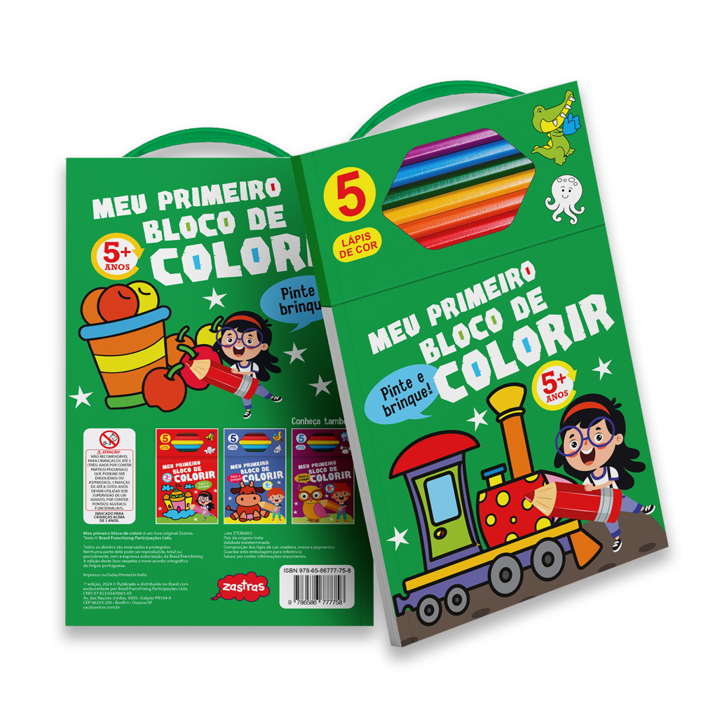 Meu Primeiro Bloco De Colorir Verde 5+